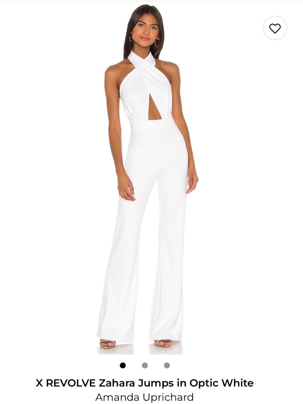 Amanda Uprichard REVOLVE Zahara Optic White Cross-Halter Cutout Jumpsuit